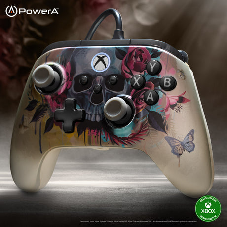 Powera Advantage Plus controller cablato per xbox serie x|s - Bloom Gloom (argento, xbox serie x|s, xbox one, PC)
