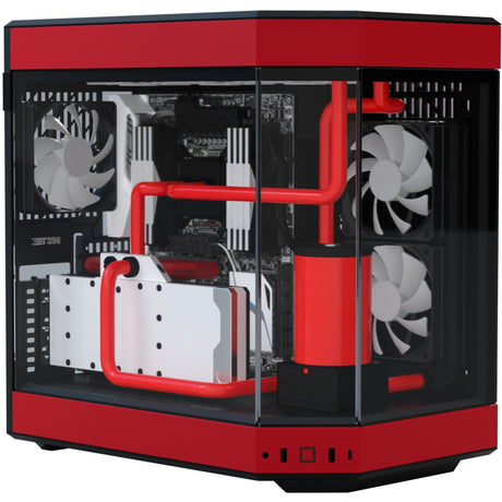 Custodia midi tower Hyte Y60 (rosso nero | 3x USB-A | vetro temperato)