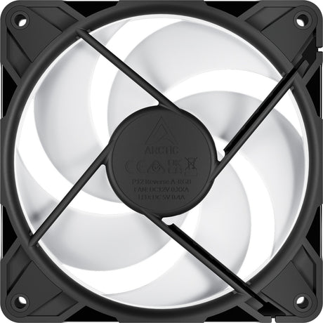 Ventola per case Arctic p12 pro reverse a-rgb (nera, 120 x 120 x 27 mm, pwm)