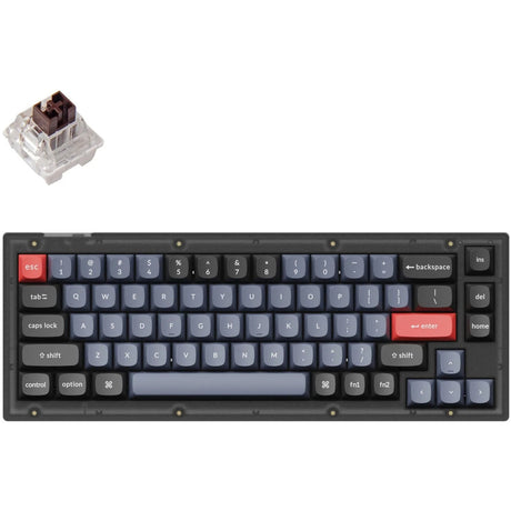 Tastiera da gioco meccanica Keychron v2-a3 rgb (nera, layout us (qwerty), k pro marrone, 65%, led rgb, pbt double-shot, hot swap)