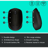 Mouse Logitech b170 (nero, senza fili)