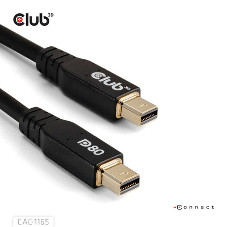Cavo bidirezionale Club 3D da Mini DisplayPort a Mini DisplayPort DP80 (nero, 1 metro, certificato Vesa)