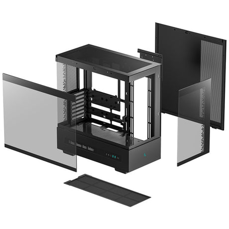 Custodia midi tower digitale Deepcool ch690 (nera | 2x USB-A | 1x USB-C | vetro temperato)