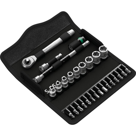 Wera 8100 sa 7 zyklop set di cricchetti in metallo quadro passante 1 4 set di attrezzi (28 pezzi)