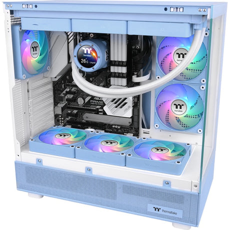 Thermaltake ct120 ex reverse argb sync ventola di raffreddamento per PC hydrangea blue (pacchetto da 3 ventole) ventole per case (azzurro, 3 pezzi, 120 x 120 x 25 mm, pwm)