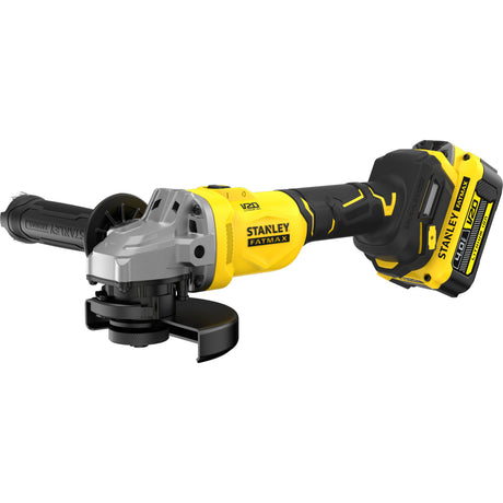 Smerigliatrice angolare Stanley fatmax v20 18v 125mm (nero giallo, batteria e caricabatterie inclusi, con custodia)