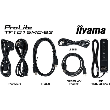 Monitor touchscreen Iiyama Prolite TF1015MC-B3 10.1 (nero, HDMI, DisplayPort, VGA, USB-B, RJ-45)