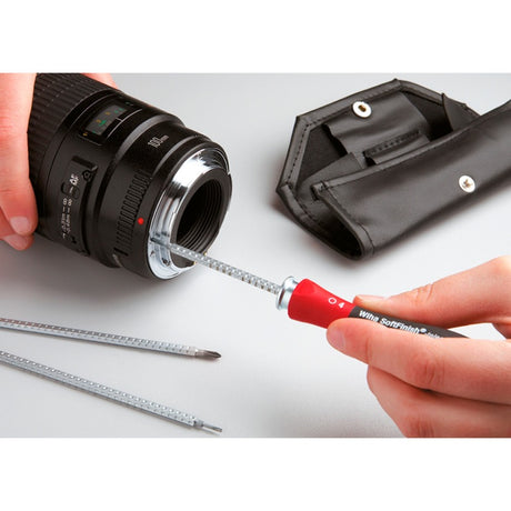 Cacciavite Wiha con set di lame intercambiabili sistema 4 (nero rosso, 11 pezzi, inclusa custodia avvolgibile)