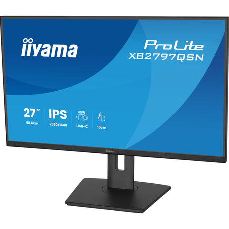 Monitor Iiyama prolite xb2797qsn-b1 27 (nero, 75 Hz, HDMI, porta display, USB-C, LAN, audio)