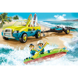 Playmobil Family Fun - carro da spiaggia con canoe, giocattoli da costruzione (70436)
