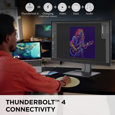 Monitor UHD Viewsonic VP2788-5k compatibile con Mac da 27 4K (nero, 2x Thunderbolt 4, 1x HDMI, 1x Displayport, USB-A, USB-C)