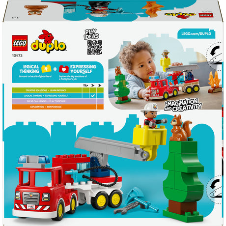 Lego Duplo Town 10473 camion dei pompieri con manichetta e vigile del fuoco