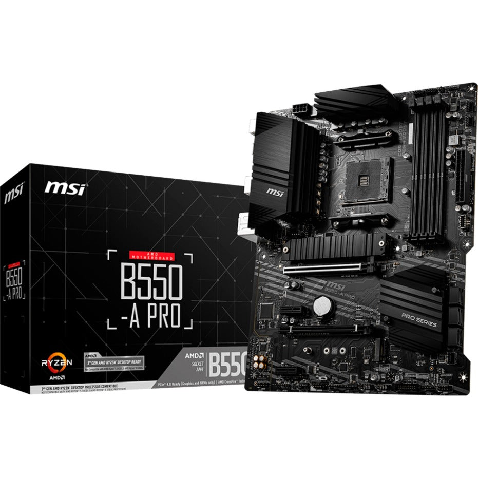 Scheda madre MSI B550-A Pro Socket AM4 (nera, RAID, GB-LAN, audio, ATX)