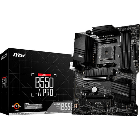 Scheda madre MSI B550-A Pro Socket AM4 (nera, RAID, GB-LAN, audio, ATX)