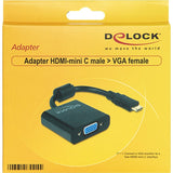 Delock adattatore mini HDMI-C (maschio) > VGA (femmina) (nero, 0,24 metri)