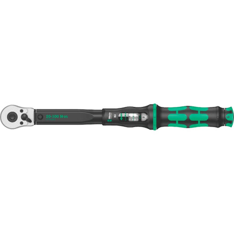 Chiave dinamometrica Wera click-torque b 2 con cricchetto reversibile, 20-100 nm (nero verde)