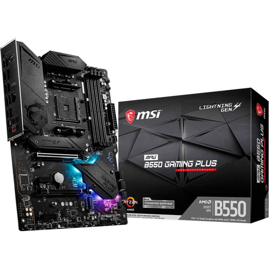 Scheda madre MSI MPG B550 Gaming Plus Socket AM4 (Nero, RAID, GB-LAN, Audio, ATX)