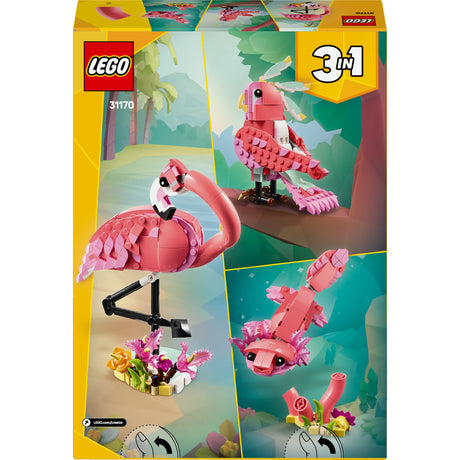 Animali selvatici 3in1 LEGO® Creator: set fenicottero rosa - 31170