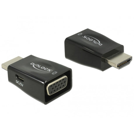Delock adattatore hdmi-a maschio > adattatore vga femmina (nero)