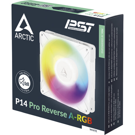 Ventola per case Arctic p14 pro reverse a-rgb (bianca, 140 x 140 x 30 mm, pwm)