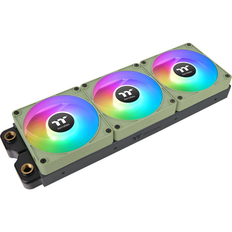 Thermaltake ct120 ex argb sync ventola di raffreddamento per PC verde matcha (pacchetto da 3 ventole) ventole per case (verde chiaro, 3 pezzi, 120 x 120 x 25 mm, pwm)