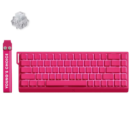 Mchose ace 68 he magnetic icerhino re us rgb tastiera da gioco meccanica (rosa, layout us (qwerty), ice rhino magnetic, 65%, rgb, hot swap, usb-c, sensore effetto hall)