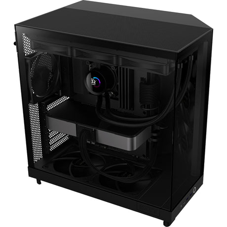 Custodia midi tower Nzxt h6 flow (nero | 2x USB-A | 1x USB-C | vetro temperato)