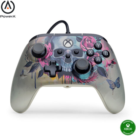 Powera Advantage Plus controller cablato per xbox serie x|s - Bloom Gloom (argento, xbox serie x|s, xbox one, PC)