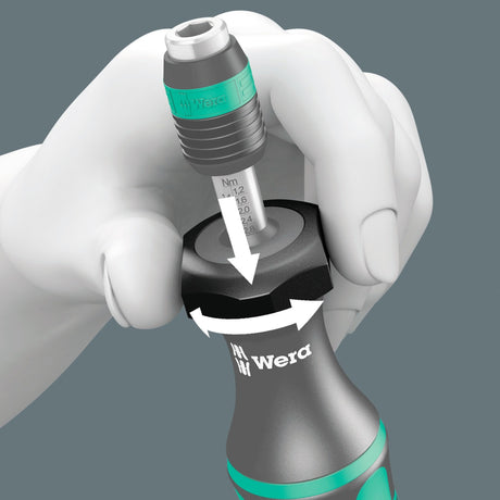 Wera 7440 41 42 Set di giraviti dinamometrici Kraftform 0,3-6,0 nm (nero verde, 27 pezzi, con mandrino autoserrante Rapidaptor)