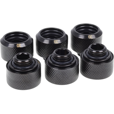 Alphacool eiszapfen raccordo a compressione per tubo rigido da 16 mm g1 4 - set di viti in confezione da sei (nero)