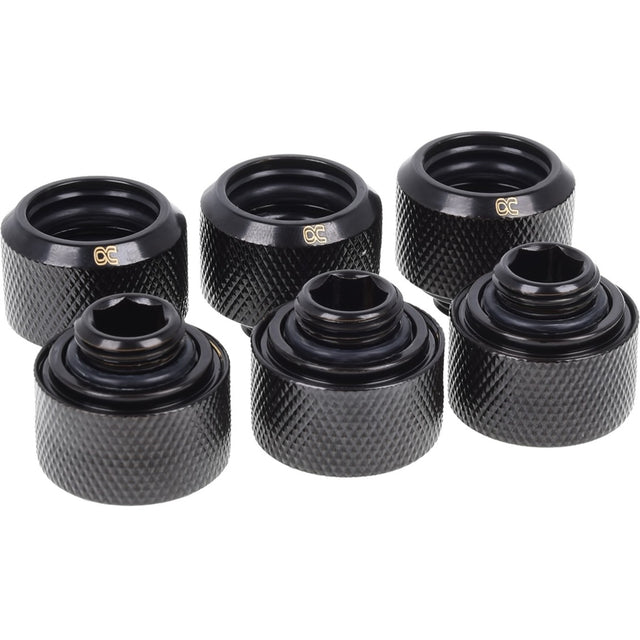 Alphacool eiszapfen raccordo a compressione per tubo rigido da 16 mm g1 4 - set di viti in confezione da sei (nero)
