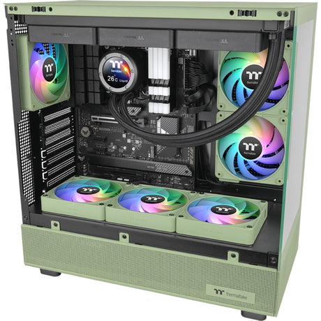 Thermaltake ct120 ex reverse argb sync ventola di raffreddamento per PC verde matcha (pacchetto da 3 ventole) ventole per case (verde chiaro, 3 pezzi, 120 x 120 x 25 mm, pwm)