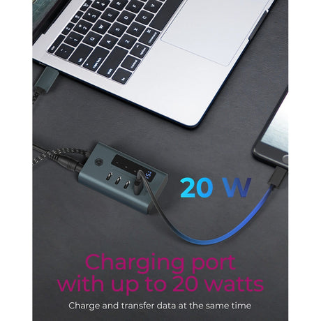 Hub USB Icy box ib-hub1454-c31 (grigio blu-grigio, 4x USB-C 3.2 (10 Gbit s))