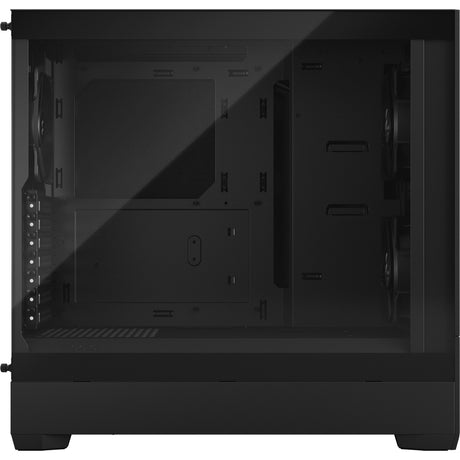 Custodia midi tower dal design frattale pop silent black tg trasparente tinta (nero | 2x USB-A | vetro temperato)