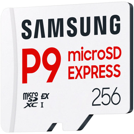 Samsung p9 express 256gb microsdxc™ express geheugenkaart (wit, uhs-i u3, v30)