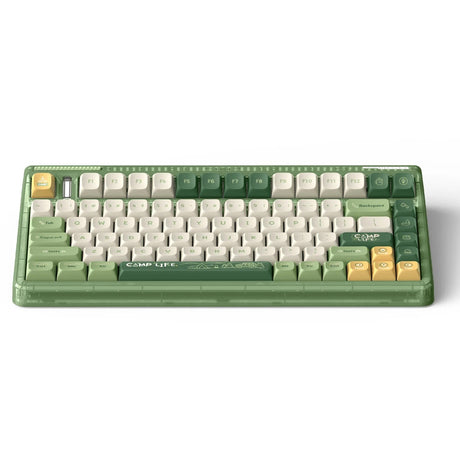 Tastiera meccanica wireless da campeggio Iqunix og80 (verde, layout us (qwerty), rosso ciliegia mx, 80% (tkl), led rgb, sostituibile a caldo, pbt, 2.4ghz | bluetooth 5.1 | usb-c)