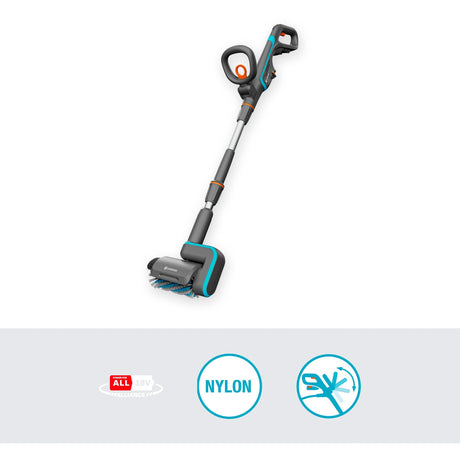 Gardena aquabrush patio 18v p4a solo batteria multi-detergente per pavimenti (grigio turchese, 14841-55, batteria e caricabatterie non inclusi, power for all Alliance)