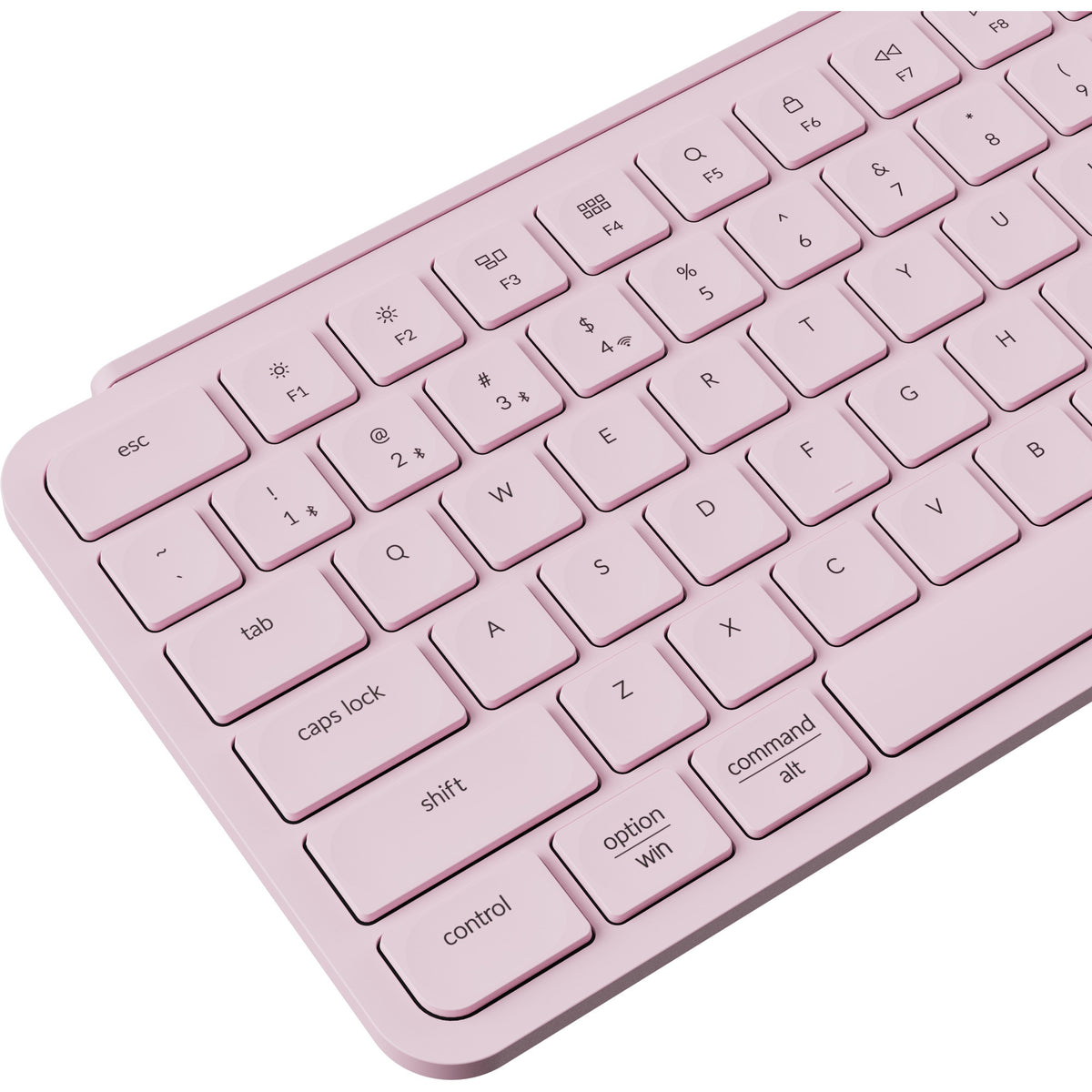 Keychron b1 pro-k4, tastiera (rosa chiaro, internazionale statunitense, interruttori a forbice, 75%, copritasti in abs, 2,4 ghz | bluetooth 5.2 | usb-c)