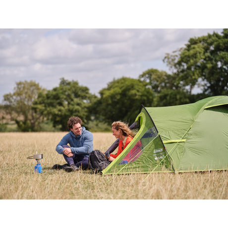 Tenda oscurante Coleman Darwin 2 Plus – Tenda a cupola per 2 persone – Tecnologia oscurante per camera da letto – Con tendalino – Verde