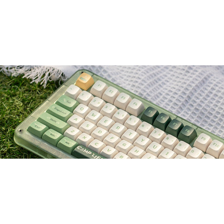 Tastiera meccanica wireless da campeggio Iqunix zx75 (verde, layout us (qwerty), blu cherry mx, 75%, led rgb, hot-swapable, double-shot pbt, 2.4ghz | bluetooth 5.1 | usb-c)