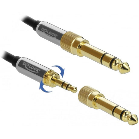 Delock jack stereo da 3,5 mm a 3 pin maschio > cavo di prolunga femmina (nero, 1 metro)