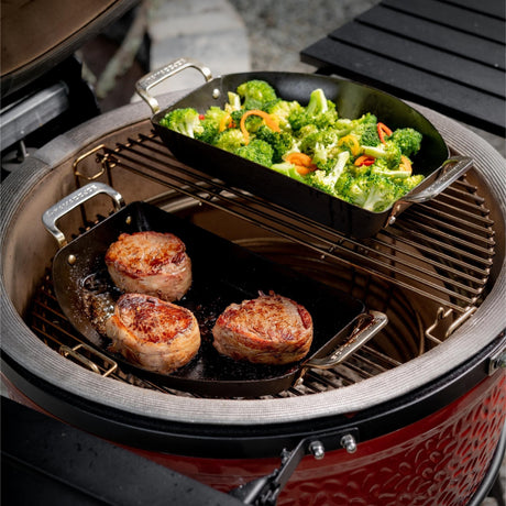 Kamado Joe Karbon Steel Half Moon Pan Set padella