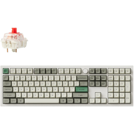 Tastiera meccanica Keychron Q6 Max-P1 RGB (bianca, layout USA (QWERTY), Gateron Jupiter Red, 100%, LED RGB, KSA double-shot PBT, hot swap, manopola, 2,4 GHz | Bluetooth 5.1 | USB-C)
