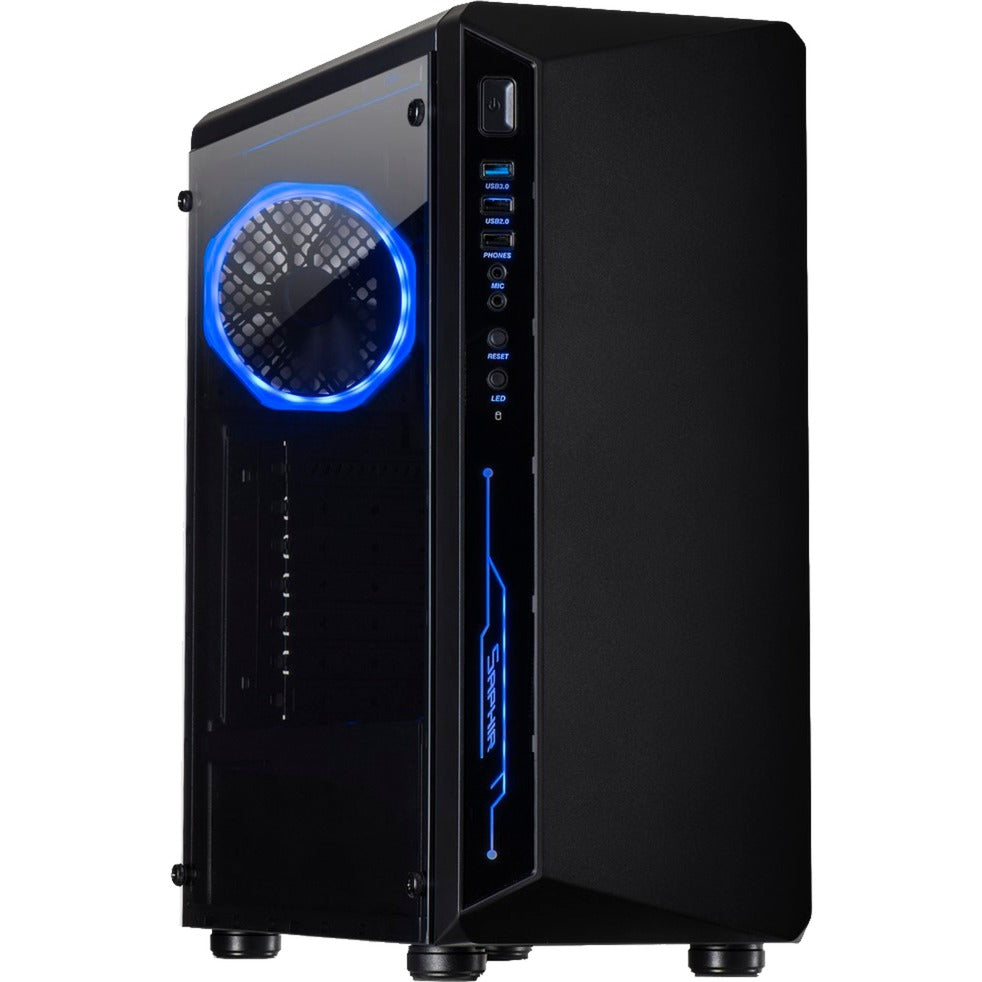 Custodia midi tower Inter-tech c-3 saphir (nera | 3x USB-A | finestra)