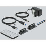 Delock switch kvm displayport 1.4 switch kvm (nero, 8k 30 hz, USB 3.0, audio)