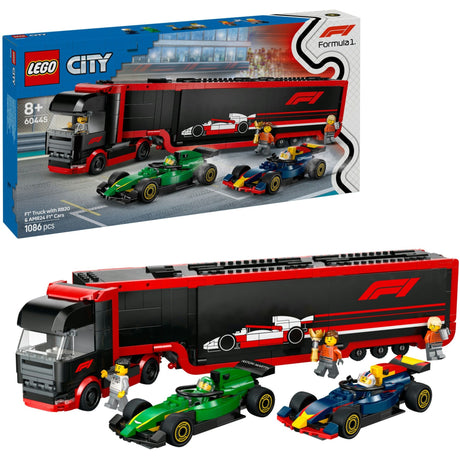 Lego City F1 Truck con set da gioco per auto F1® RB20 e AMR24 - 60445