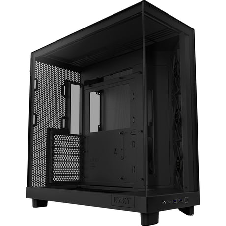 Custodia midi tower Nzxt h6 flow (nero | 2x USB-A | 1x USB-C | vetro temperato)