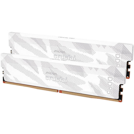 Crucial dual-kit RAM da 32 GB DDR5-6400 (2x 16 GB) (bianco, cp2k16g64c32u5w, pro, xmp 3.0, expo)