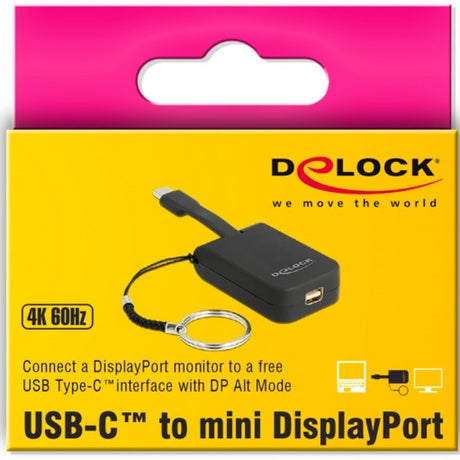 Delock USB-C > portachiavi adattatore mini display port (nero, 4k 60hz)