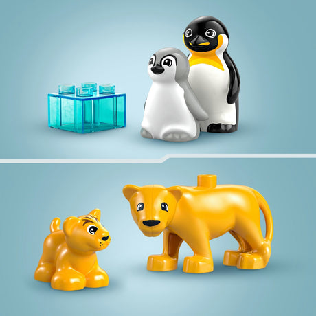 Lego Duplo Town 10442 famiglie di animali selvatici: pinguini e leoni